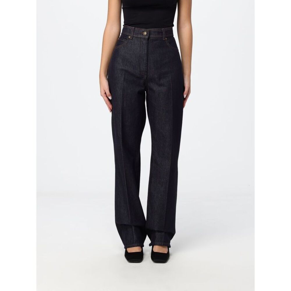 Max Mara Women Max Mara High-Waisted Straight Jeans In Blue Cotton Denim